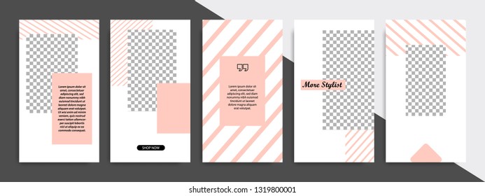 Modern minimal square shape template in white and peach color background. Corporate advertising template for social media post stories, story, business banner, flyer, brochure.