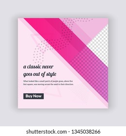 Modern minimal square shape template . Corporate advertising template for social media stories. - Vector