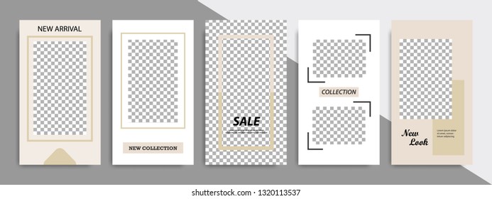 Modern minimal square vertical banner template in satin champagne brown background color. Corporate business  advertising template for social media page, post, stories, story, flyer, brochure 