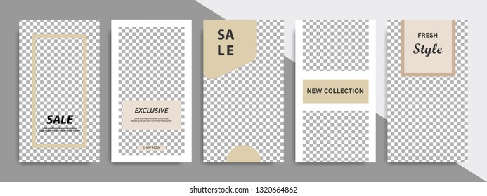 Modern minimal square vertical banner template in satin champagne brown background color. Corporate business  advertising template for social media page, post, stories, story, flyer, brochure 