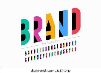 Modern minimal style font, alphabet letters and numbers vector illustration