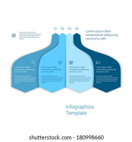 Modern Minimal Style Infographic Template Layout. Infographics, Numbered Banner, Cutout Lines Data Scheme, Graphic Or Website Vector Design With Icons. Up Down Process Flow Chart. 