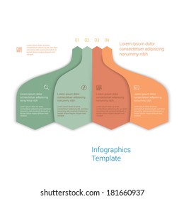 Modern Minimal Style Infographic Template Layout. Infographics, Numbered Banner, Cutout Lines Data Scheme, Graphic Or Website Vector Design With Icons. Up Down Process Flow Chart. 