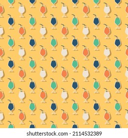 Modern Minimal Summer Cocktail Regular Repeat Seamless Pattern Vector EPS10,Design For Fashion , Fabric, Textile, Wallpaper, Cover, Web , Wrapping And All Prints On Yellow