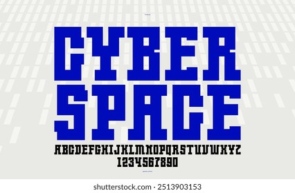 Tipografía minimalista moderna de la tecnología para los logotipos y los carteles, letras del alfabeto del Vector y tipografía de los números en estilo de la tecnología futura, tipografía futurista técnica del cyberpunk.