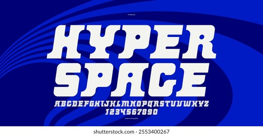 Modern minimal tech font for logos and posters, vector alphabet letters and numbers typography in future technology style, cyberpunk technical futuristic typeface, italic version.