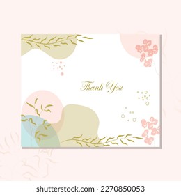  Modern minimal thank you wedding card design template 
