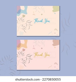  Modern minimal thank you wedding card design template 