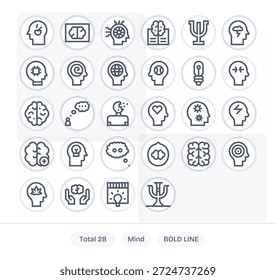 Modernos y mínimos, estos 28 iconos de Bold Line capturan la mente con geometría precisa.