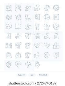 Modernos y minimalistas, estos 40 iconos de líneas finas capturan el corazón con una geometría precisa.