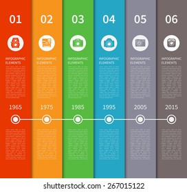 Modern minimal timeline infographic banner. Origami style. Vector illustration
