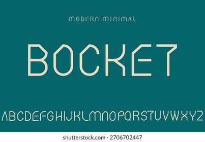 Modern Minimal Typography Creative Font, Alphabet Fonts, Vector Illustration,