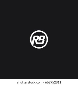 Modern minimal unique circular connected tech brands black and white color RB BR R B initial based letter icon logo.