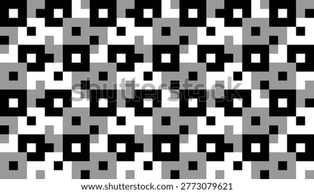 Modern minimal vector pattern with repetitive block shapes and urban camouflage style.
