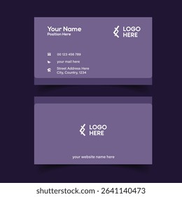 Modern Minimal Visiting Card Design for Branding. Creative Double-sided Business Card Template.
