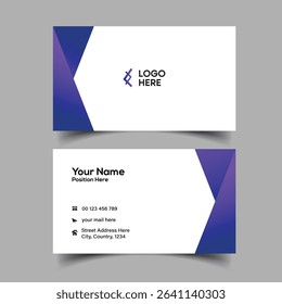Modern Minimal Visiting Card Template. Creative Double-sided Business Card Template.