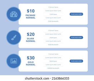 Modern Minimal Web Pricing Table