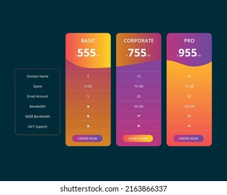 Tabla Mínima Moderna de Precios para Web