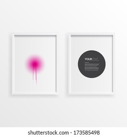 Modern minimal white frames on wall with your text  Eps 10 vector illustration 