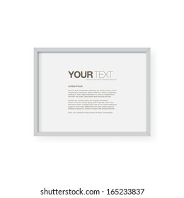 Modern minimal white landscape frame on wall with your text  Eps 10 vector illustration 
