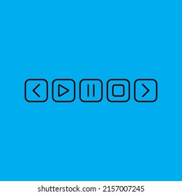 modern minimalis line music player button icon sign vector design 