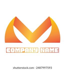Logotipo de Vector premium moderno minimalista 3D Monogram logo para negocios, marcas, concepto inicial. Logo de Premium M. Elegante identidad corporativa. Diseño de logotipo inicial con colores degradados.