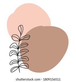 Modern minimalist abstract aesthetic illustration. Bohemian style wall decor. Pastel contemporary artistic poster.