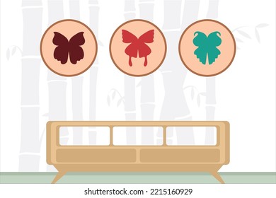 Modern minimalist abstract aesthetic illustration. Bohemian style wall decor. Collection of contemporary artistic posters. vector interior decoration