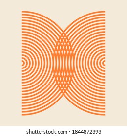 Modern minimalist abstract aesthetic illustrations. Bohemian style wall decor. Collection of contemporary artistic poster. Rainbow line Boho style.
