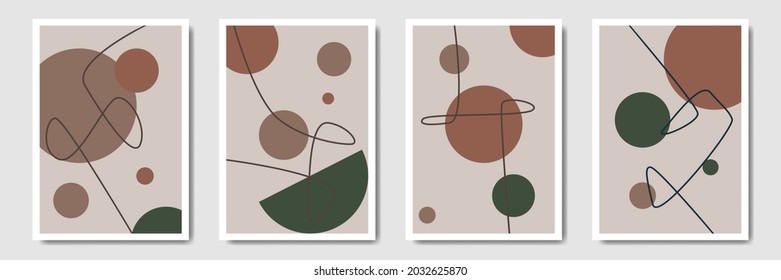 Modern minimalist abstract background,  Bohemian style wall decor collection, Set of boho style aesthetic illustration with seamless pattern