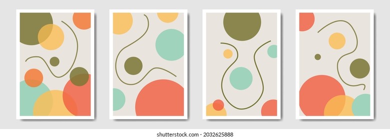 Modern minimalist abstract background,  Bohemian style wall decor collection, Set of boho style aesthetic illustration with seamless pattern