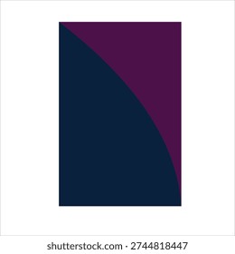 Modern Minimalist Abstract Background with Dark Blue and Purple Curved Shape