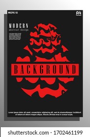 El moderno diseño minimalista de fondo abstracto, diseñado en tamaño A4 con efecto de pincel de mármol y colores negros y rojos, puede utilizarse como fondo moderno para revistas, carteles, pancartas, etc. EPS 10