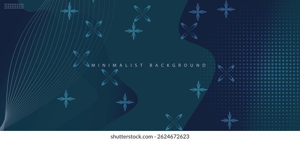 modern minimalist abstract background with flowing teal curves, stylized cross motifs, halftone texture, and layered gradient elements
