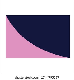 Modern Minimalist Abstract Background with Pink and Navy Blue Curved Shape