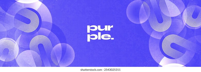 Modern and Minimalist Abstract Background in Purple Gradient. Creative Banner with Geometric Circle Shapes