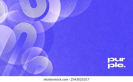 Moderner und minimalistischer abstrakter Hintergrund in violettem Farbverlauf. Kreatives Banner mit geometrischen Kreisformen