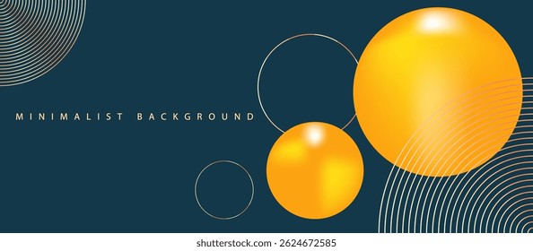 modern minimalist abstract background with radiant orange-yellow spheres, layered beige rings, and interwoven concentric circles