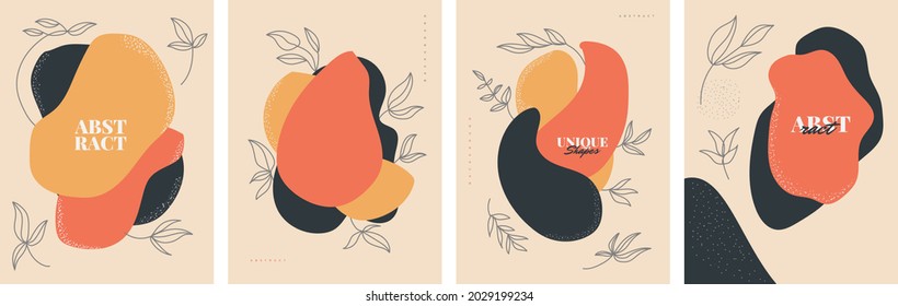 Modern and Minimalist Abstract Background Templates with Flowers and Liquid Shapes, Suitable for Wall Decoration, Wallpaper, Cover, Invitation, Banner, Brochure, Poster, or Card