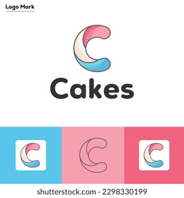Modern minimalist abstract cake logo design