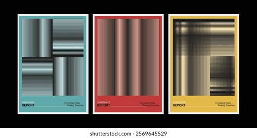 Modern minimalist abstract design featuring dynamic line patterns. An illustration template ideal for brochures, flyers, book covers, and corporate prospectuses.