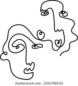 Modern minimalist abstract face line art element. Aesthetic style portrait art. Sketch minimalist art. One-line drawing abstract. Contemporary continuous line art portrait, minimalist contour face.