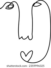Modern minimalist abstract face line art element. Aesthetic style portrait art. Sketch minimalist art. One-line drawing abstract. Contemporary continuous line art portrait, minimalist contour face.