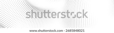 Modern minimalist abstract featuring a delicate wave of tiny grey dots on a pristine white background a clean and refreshing digital design with organic movement