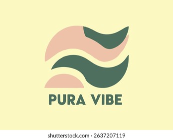 Modern Minimalist Abstract Geometric Logo Design for PURA VIBE