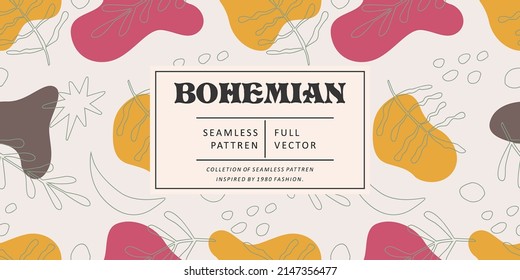 Modern minimalist abstract illustration pattern. Creative collage contemporary seamless pattern. Fashionable template for design. Bohemian style