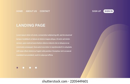 Modern Minimalist Abstract Landing Page Background with Gradient Color