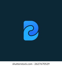 Modern and minimalist abstract logo design featuring the letter "B" with a flowing, dynamic shape