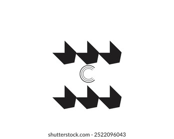 Um logotipo abstrato moderno e minimalista com formas geométricas e linhas fluidas, perfeito para empresas que buscam uma identidade contemporânea e criativa. Este design transmite inovação e