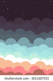 modern minimalist abstract sky vector illustration. mobile wallpaper with abstract portrait background.